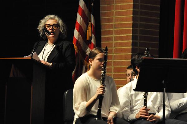 Students performing at the 2023-2024 All County Band Concert